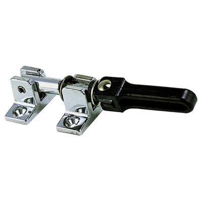 Chrome-Plated Brass Hatch Fastener/Windshield Keeper with Black Polymer Handle