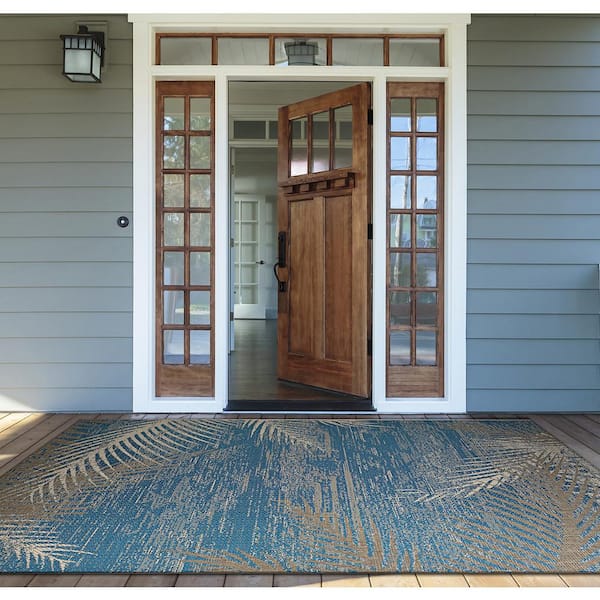 Monaco Tropical Palms Ocean 2 ft. x 4 ft. Indoor/Outdoor Area Rug