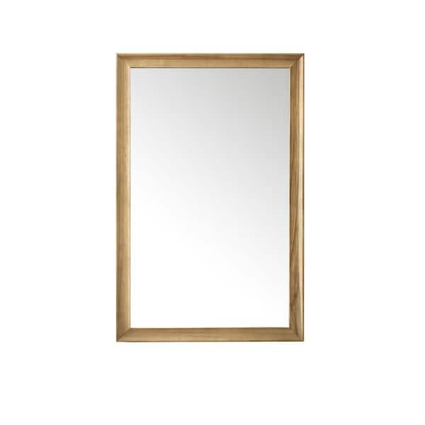 James Martin Vanities Glenbrooke 26 in. W x 40 in. H Rectangular Framed Wall Mount Bathroom Vanity Mirror in Light Natural Oak