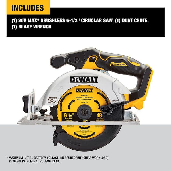 DEWALT - 20V MAX Lithium-Ion Cordless Brushless 6-1/2 in. Circular Saw Kit with 5.0 Ah Battery and Charger