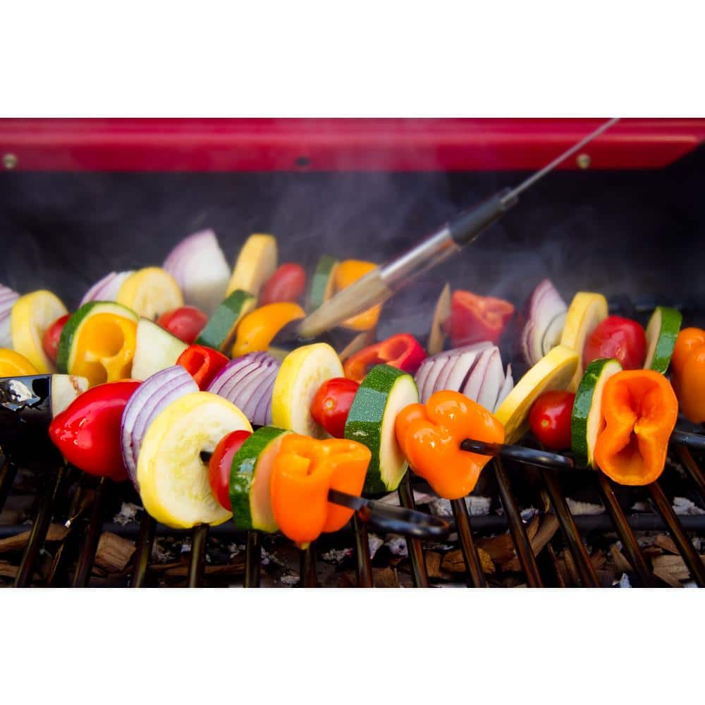 Americana Black and Red Electric Rotisserie Tabletop Grill