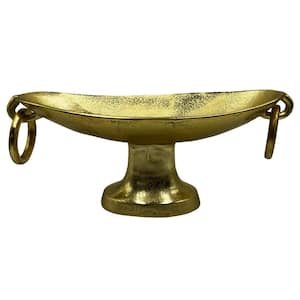 20 in. Decorative Aluminum Crescent Bowl in Gold