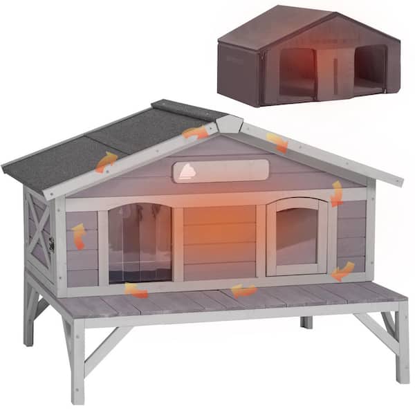 aivituvin Insulated Outdoor Feral Cat House: Soft Liner Included