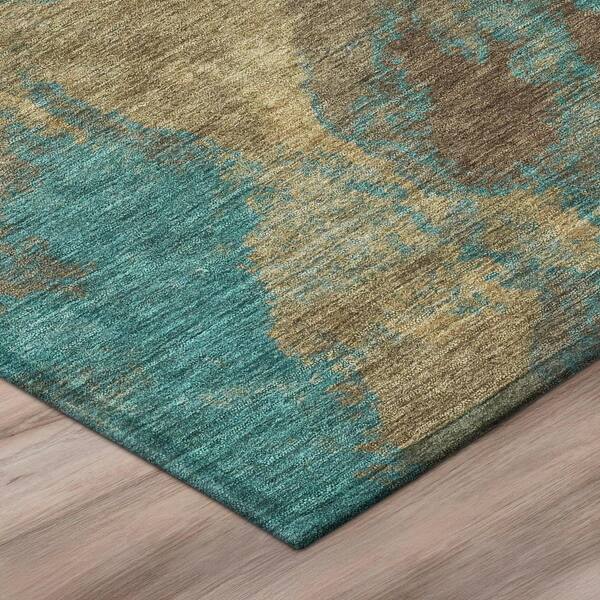 Chantille Machine Washable Indoor/Outdoor Abstract ACN3017 Turquoise 5 ft. x 7 ft. 6 in. Area Rug