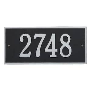 Hartford Rectangular Black/Silver Standard Wall 1-Line Address Plaque