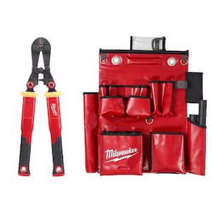 Lineman's Compact Aerial Tool Apron and 18 in. Fiberglass Handle with PIVOTMOVE Rotating Handles Bolt Cutter