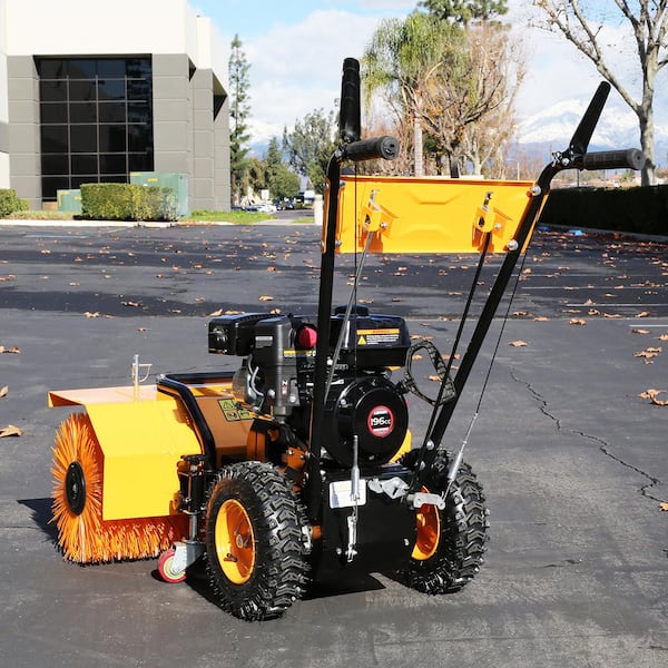 31 Walk-Behind Snow Sweeper Power Brush Broom Mower 7hp Gas-Powered Engine