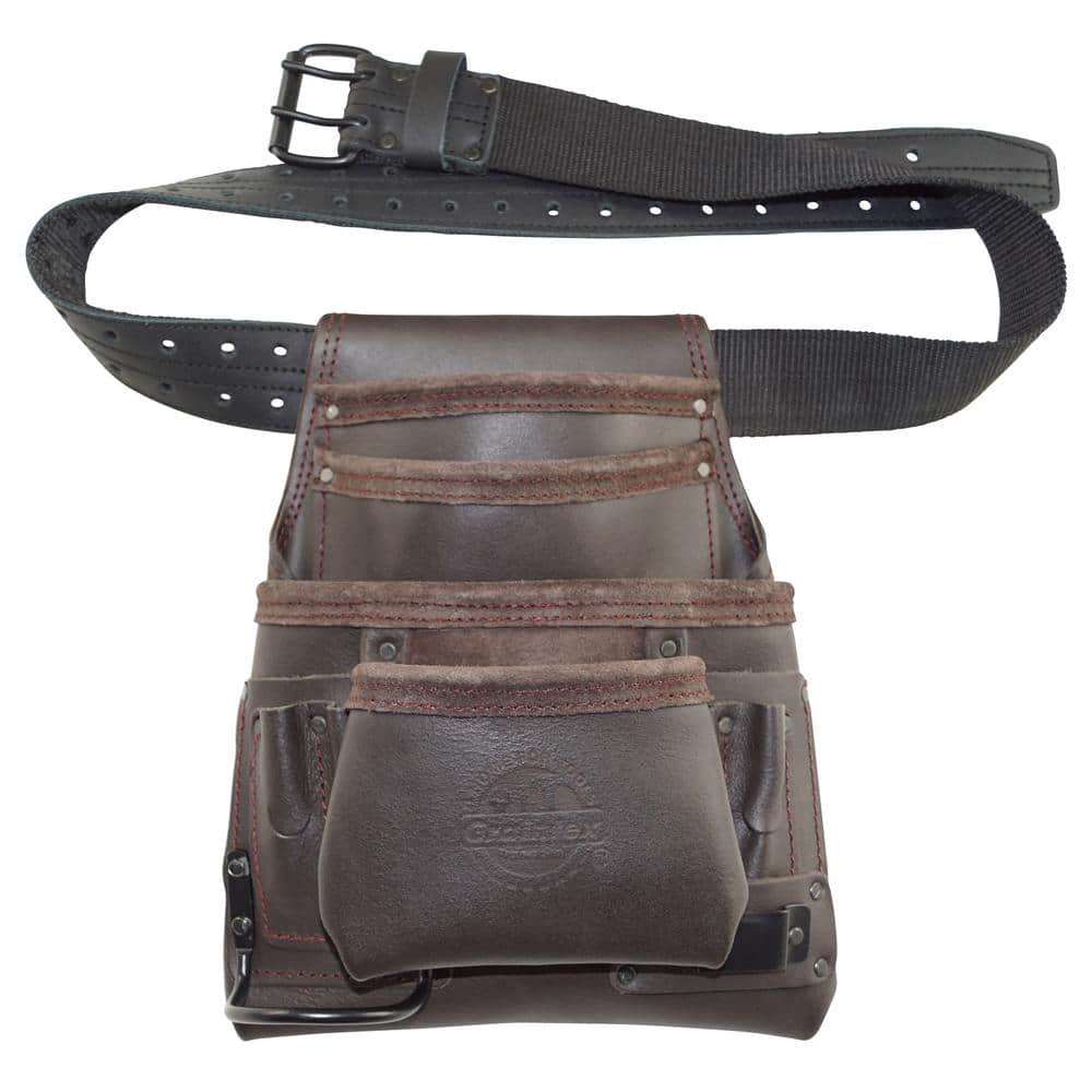 Graintex 10-Pocket Oil Tanned Leather Nail and Tool Pouch with Belt OS2221  The Home Depot