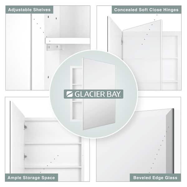 Glacier Bay 23.6 in. W x 30 in. H Rectangular Wood Composite 