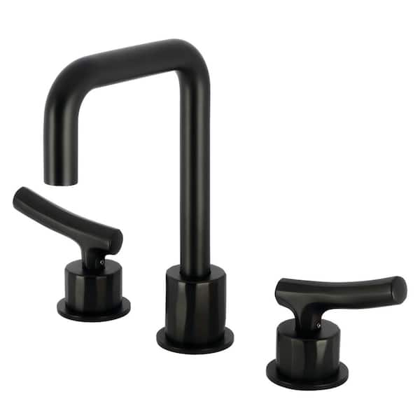 Kingston Brass Hallerbos 8 in. Widespread Double Handle Bathroom Faucet in Matte Black
