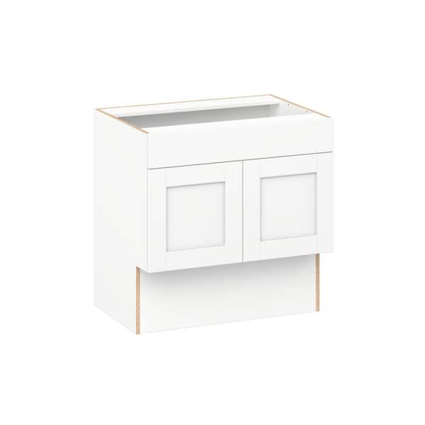 Milton 30 in. W x 21 in. D x 30 in. H Assembled Shaker Accessible ADA Bath Sink Base Kitchen Cabinet in Bright White