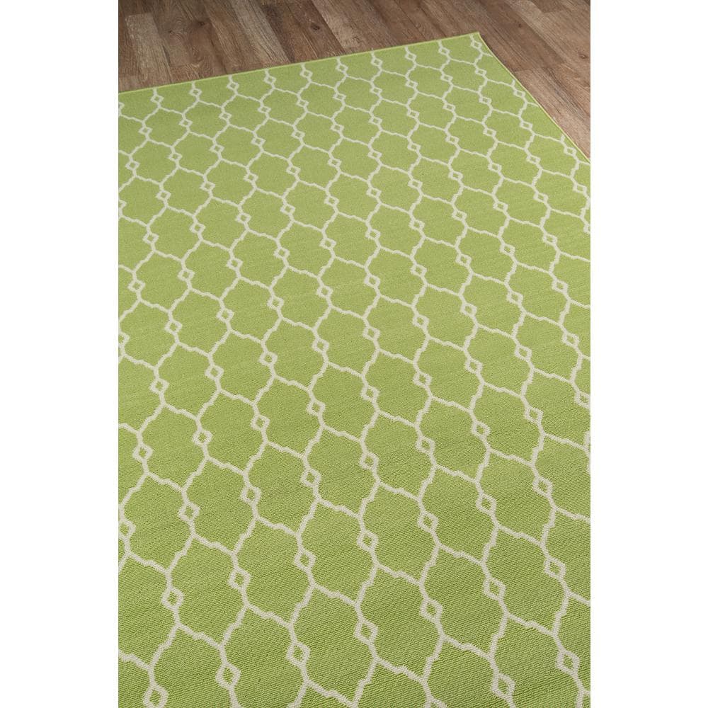 Green Geometric Rectangular Indoor/Outdoor Rug 5'3" x 7'6"