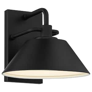 1-Light Black LED Outdoor Wall Lantern Sconce (1-Pack)