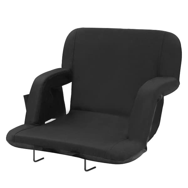 23.23 in. Portable Reclining Stadium Seat Chairs for Bleachers with Back Support and Hook Pocket Cupholder (Set of 2)