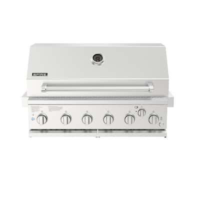 6-Burner Built-In Propane Gas Island Grill Head in Stainless Steel with Rear Burner — Home Depot clearance