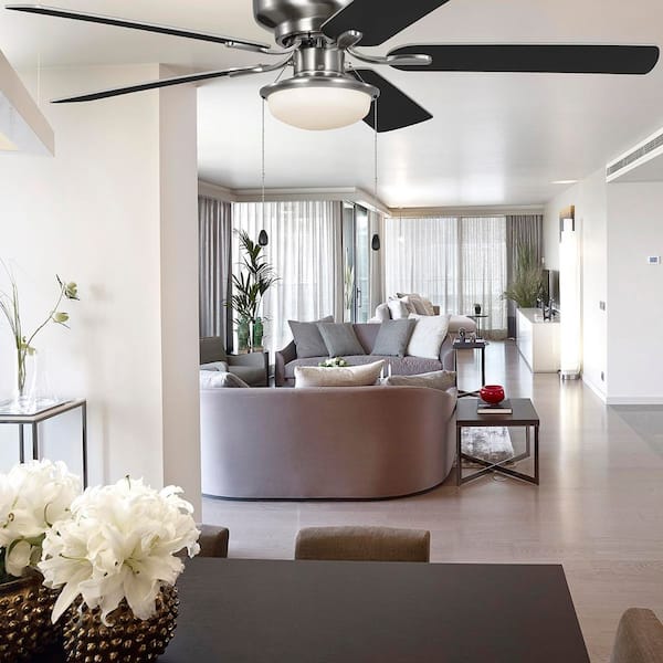 Hampton Bay Colton 52 in. Indoor Brushed Nickel Standard Flush