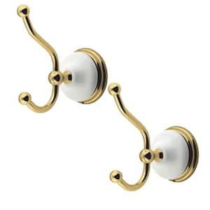 Victorian Single Robe Hook in Polished Brass (2-Pack)