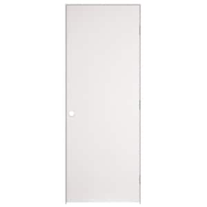 30 in. x 80 in. Flush Hardboard Left-Handed Hollow-Core Smooth Primed White Composite Single Prehung Interior Door