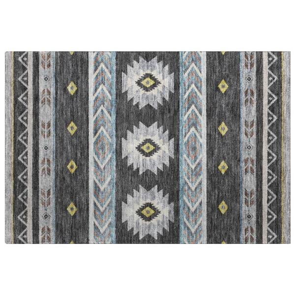 Dream Shag Premium Machine Washable Abstract ADS178 Midnight 2 ft. x 3 ft. Accent Rug
