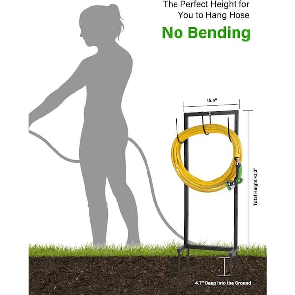Cubilan - Garden Hose Holder Freestanding Thicker Metal Hose Stand Securely Hold Hose 3/4 in. x 100 ft.