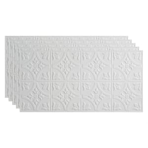 Traditional #2 2 ft. x 4 ft. Glue Up Vinyl Ceiling Tile in Gloss White (40 sq. ft.)