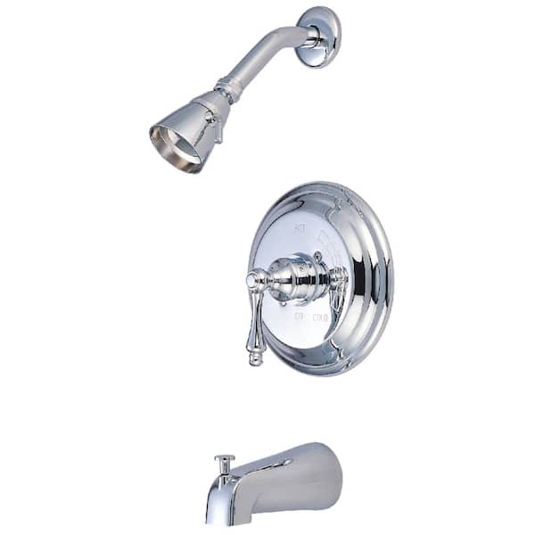 Kingston Brass Restoration Single Handle 1-Spray Tub and Shower Faucet 2 GPM with Corrosion Resistant in. Polished Chrome