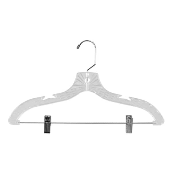 Home Basics Chrome Hangers, (Pack of 10), Black PVC Coated, STORAGE  ORGANIZATION