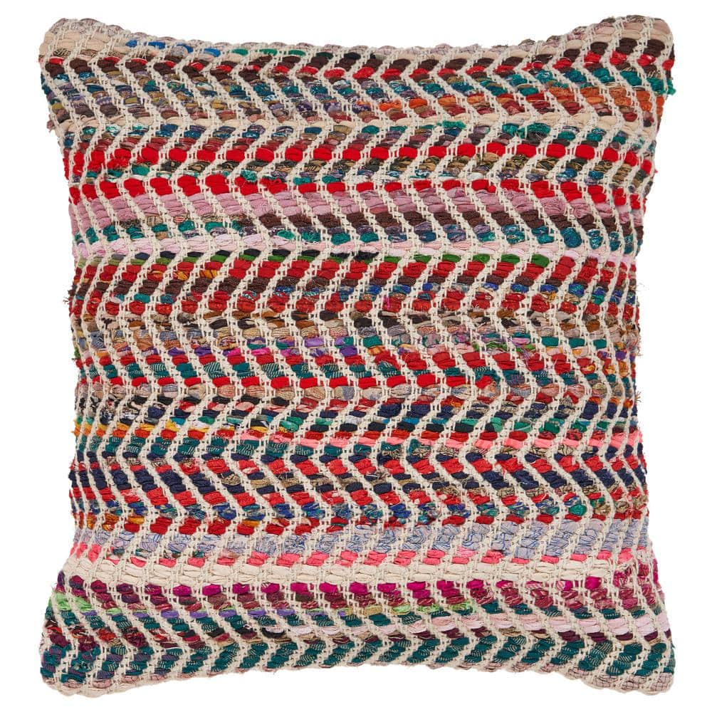 Lucia Zigzag Multicolored Geometric Hypoallergenic Polyester 18 in. x 18 in