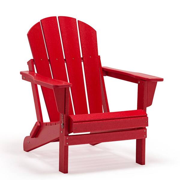 Classic Red Folding Outdoor Adirondack Chair for Backyard and Lawnchic ...