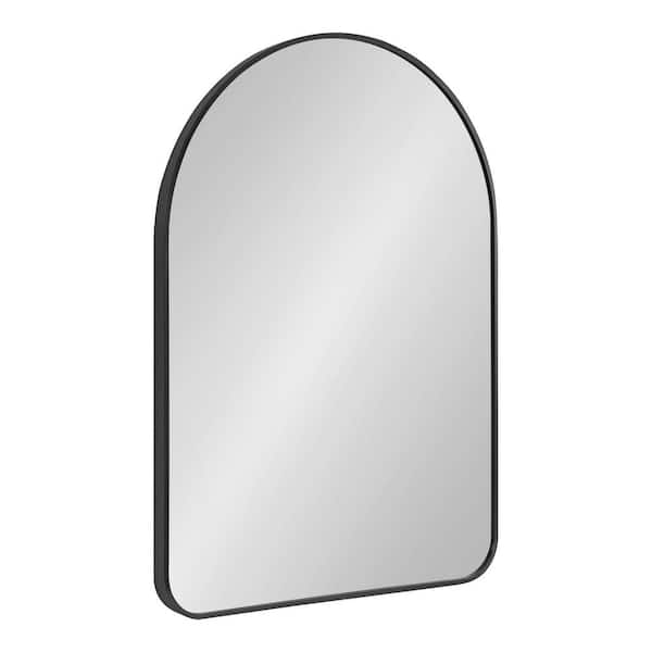 Kate and Laurel Zayda 19.68 in. W x 27.51 in. H Black Arch Mid-Century Framed Decorative Wall Mirror