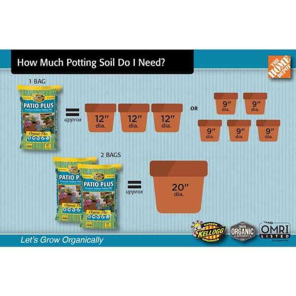 Kellogg Garden Organics 1 5 Cu Ft Patio Plus Premium Outdoor Organic Potting Mix 681 The Home Depot Kellogg Garden Organics 1 5 Cu Ft, Patio Plus Soil Home Depot