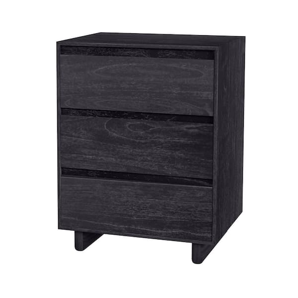 Butler Specialty Company Halmstad Black 3 Drawer 22 in. W Wood Panel Nightstand