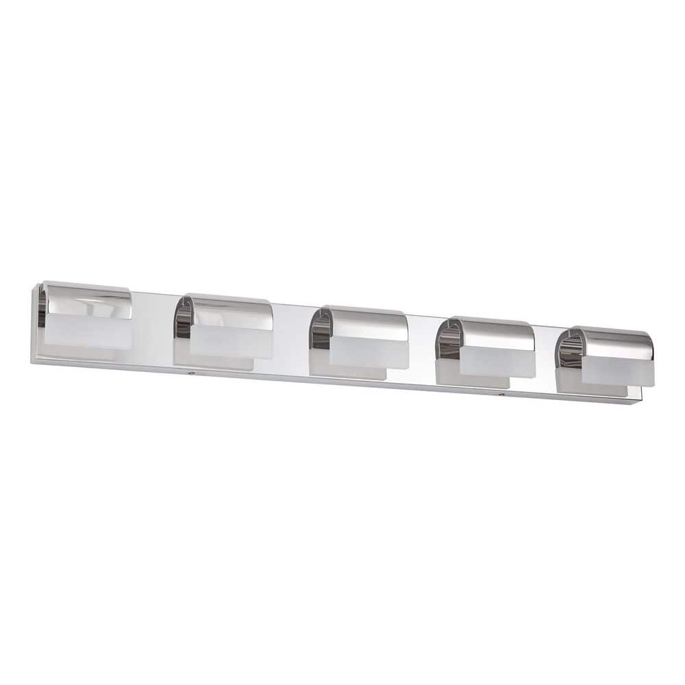 38.2 in. 5-Light Chrome LED Bathroom Vanity Light Over Mirror Wall Light price history on PriceWatchPro