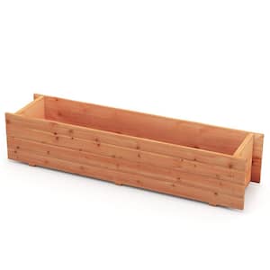 44 in. Fir Wood Planter Box with 2-Drainage Holes and 3-Added Bottom Crossbars