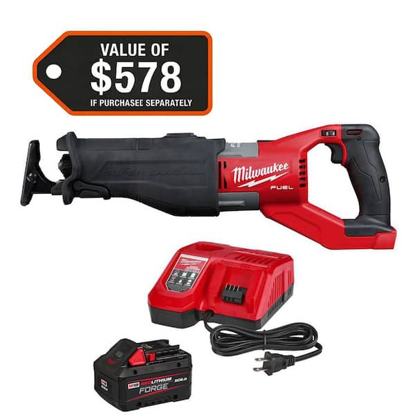 M18 FUEL 18V Lithium-Ion Brushless Cordless Super SAWZALL Orbital Reciprocating Saw w/ 8.0 Ah Starter Kit