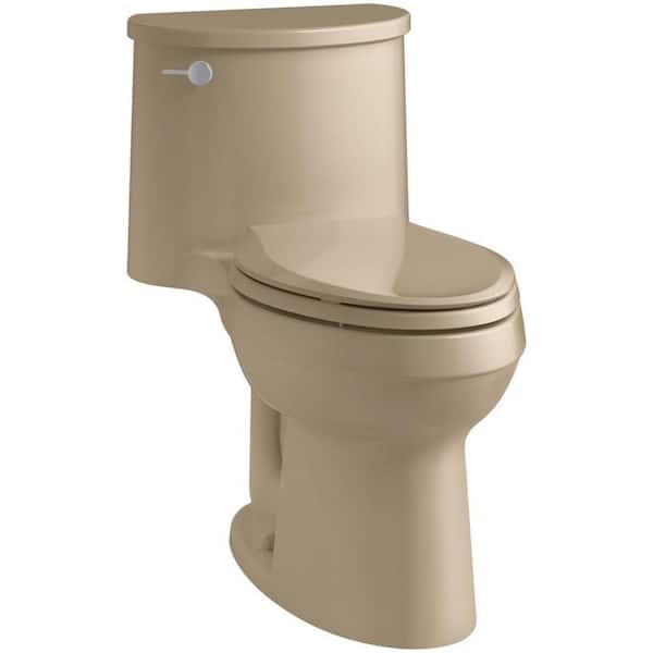 KOHLER Adair Comfort Height 1-piece 1.28 GPF Single Flush Elongated Toilet with AquaPiston Flush Technology in Mexican Sand