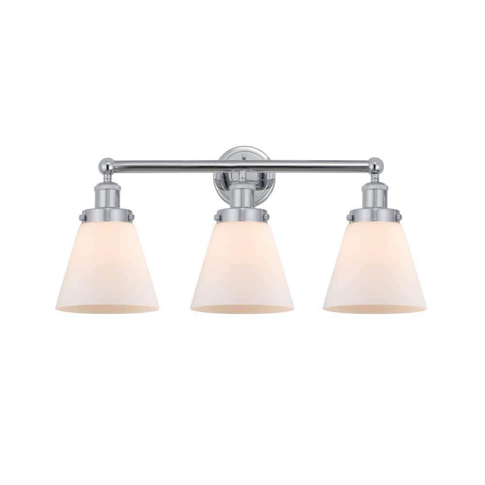 Cone 24.5 in. 3-Light Polished Chrome Vanity Light with Glass Shade price history on PriceWatchPro