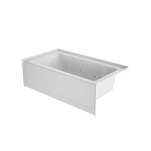 PROJECTA 60 in. x 32 in. Acrylic Right Drain Rectangular Low-Profile AFR Alcove Whirlpool Bathtub with Heater in White