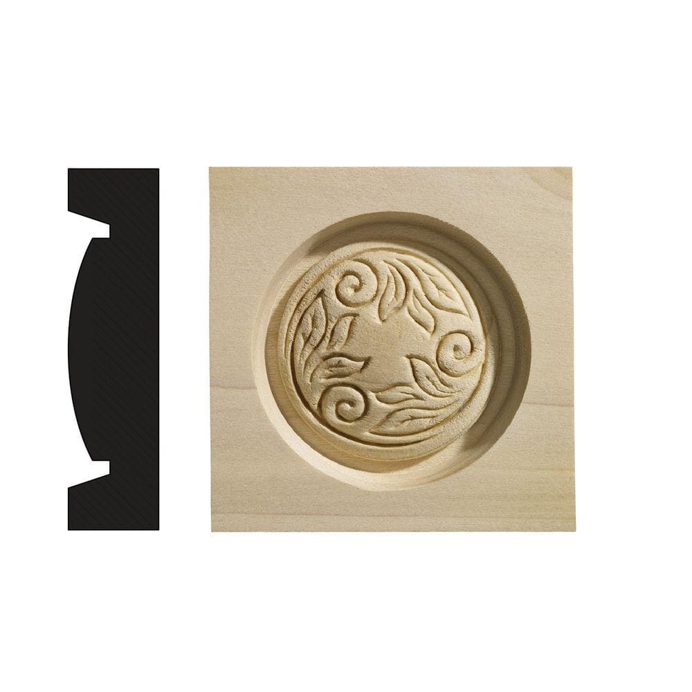 3.25'' Unfinished Wood Swirl Rosette Applique