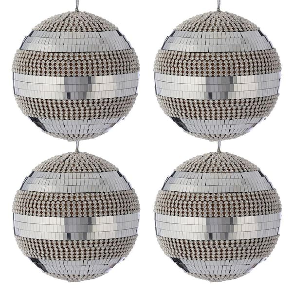 4 in. Mosiac With Jeweled Ball Ornament (Set of 4)