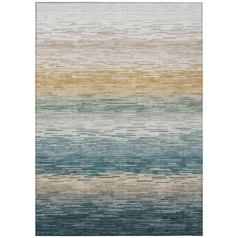 Chantille Machine Washable Indoor/Outdoor Abstract ACN2941 Teal 8 ft. x 10 ft. Area Rug price history on PriceWatchPro