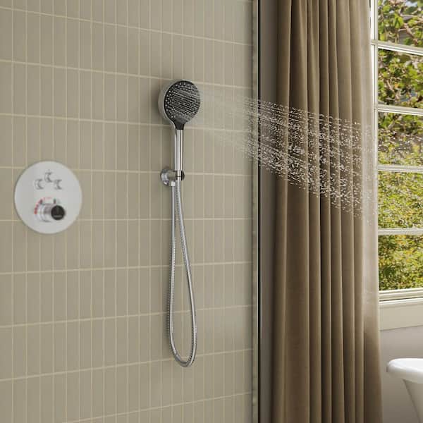 3-Spray Patterns Wall Mount Handheld Shower Head 2.5 GPM in Chrome Plating