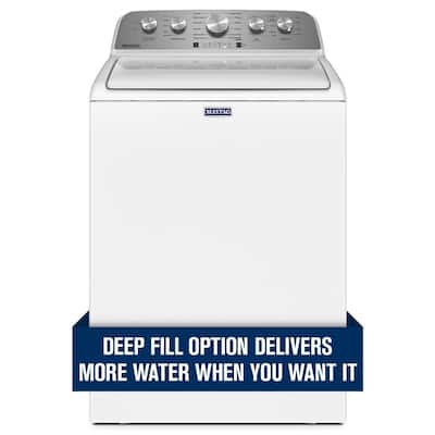 4.5 cu. ft. High-Efficiency White Top Load Washer Machine with Deep Water Wash and PowerWash Cycle