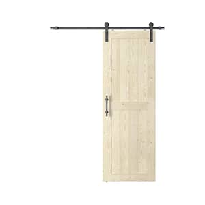 K Series 30 in. x 84 in. Knotty Wood Unfinished Sliding Door with Hardware Kit
