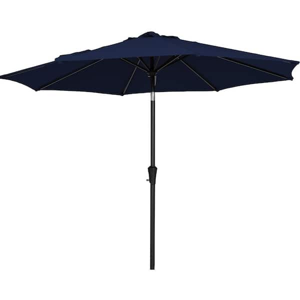 JEAREY 10 ft. Market Patio Umbrella with Push Button Tilt and Crank in Navy