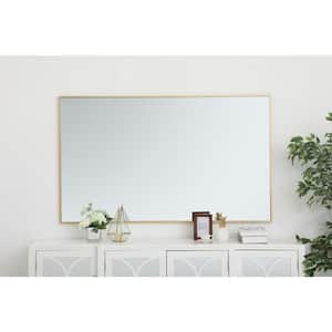 Large Rectangle Brass Modern Mirror (60 in. H x 36 in. W)