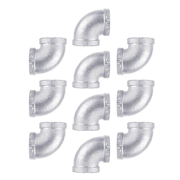 PIPE DECOR 1/2 in. Galvanized Iron 90-Degree FPT x FPT Elbow Fitting (10-Pack)
