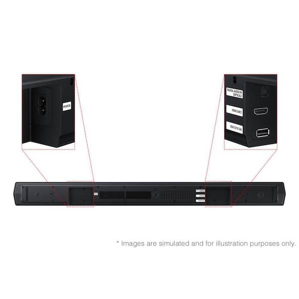 Samsung 33.81 in. 2.1 Channel Bluetooth Soundbar with Remote HW