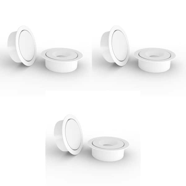 Mega Handles Concealed Magnetic Door Catch for Dummy Doors - 3 Pack Elegant Magnetic Closet Door Catch - White
