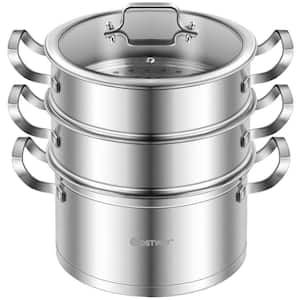 6.2 qt. Stainless Steel Soup Pot with 2-tier 2.8 qt. Steamer Inserts and Lid